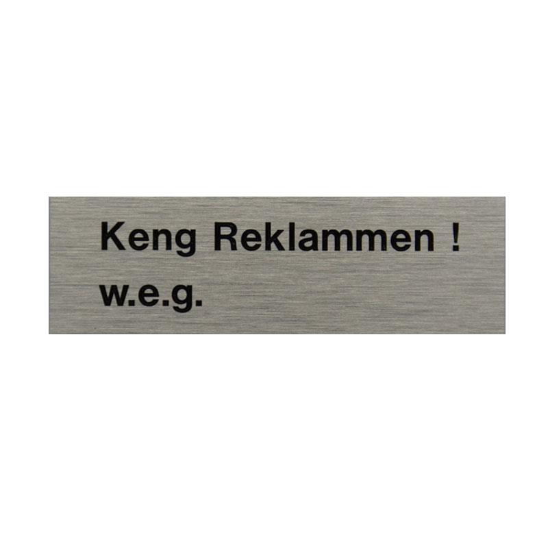 Keng Reklammen! w.e.g